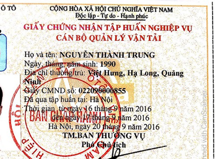 Lỗi không có giấy tập huấn nghiệp vụ phạt bao nhiêu?