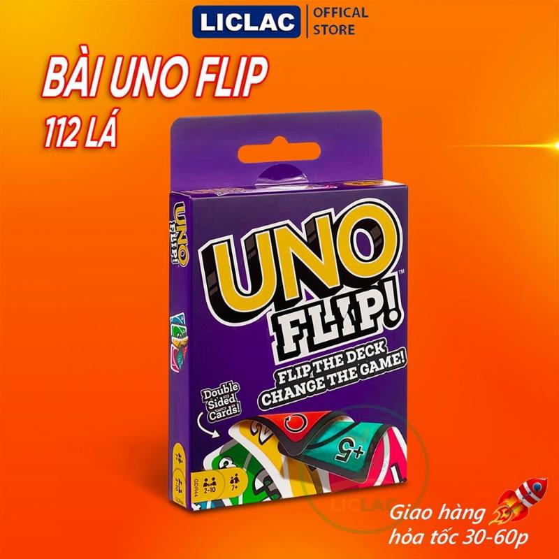 Hình ảnh bộ bài Uno Flip với hai mặt sáng tối.