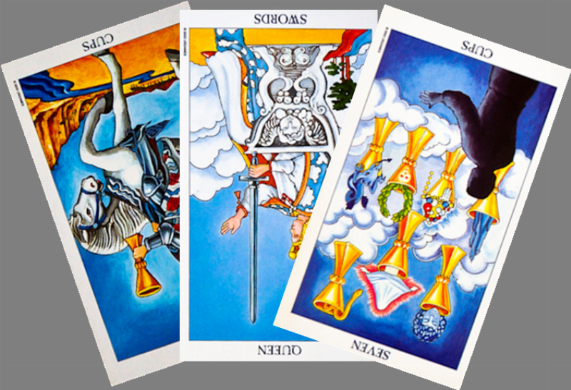 Giải nghĩa bài Tarot lật ngược - Hình ảnh minh họa một lá bài Tarot lật ngược, thể hiện khía cạnh tiêu cực và những thử thách.