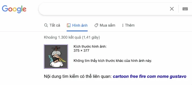 Tìm kiếm ngược hình ảnh đại diện thông qua Google