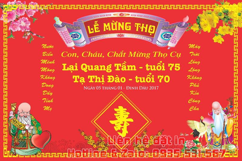 Các loại phông mừng thọ 70 tuổi