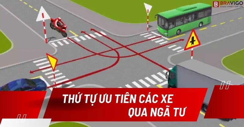 Nhiều xe ưu tiên gặp nhau tại ngã tư