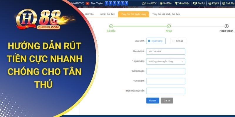 Cách rút tiền QH88 cực kỳ dễ dàng trong chớp mắt