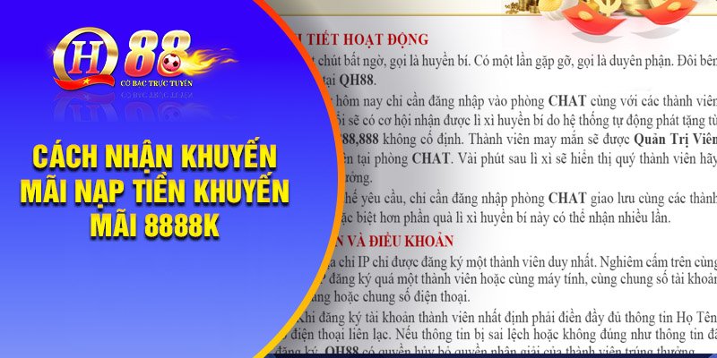 Hướng dẫn cách nhận khuyến mãi nạp tiền khuyến mãi 8888K